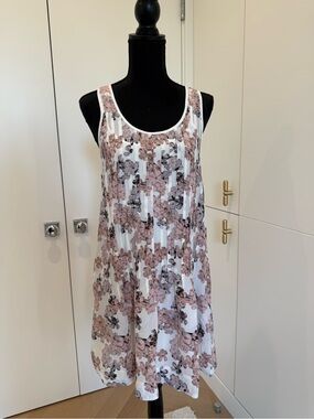 Club Monaco White Mini Dress with Blush Floral Print